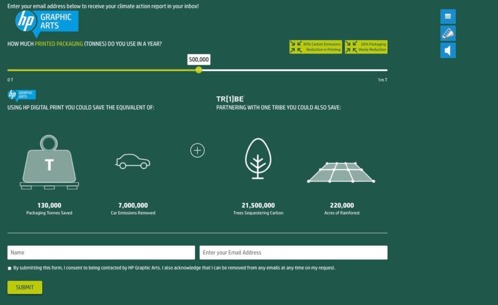 The custom print-waste carbon calculator