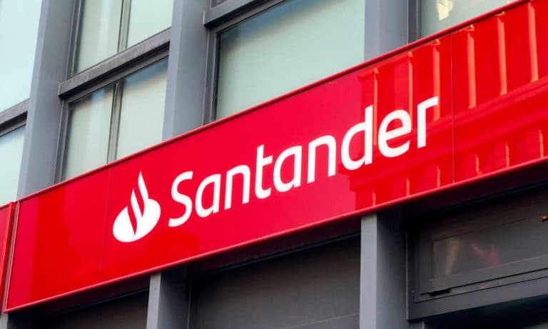 Santander sign on a bank building