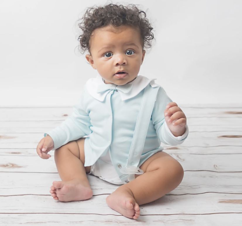 pop my way basic baby clothes pale blue romper