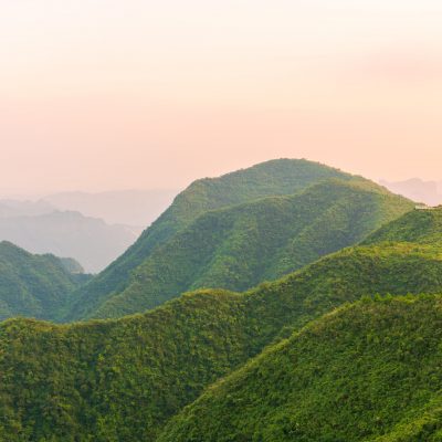 Fanjing Mountain, Guizhou Province, China. Popular travel destinations in China, famous mountains and temples. Holy land of Chinese Buddhism.