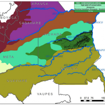 Subregions of the Orinoco and the Project Area (PA)